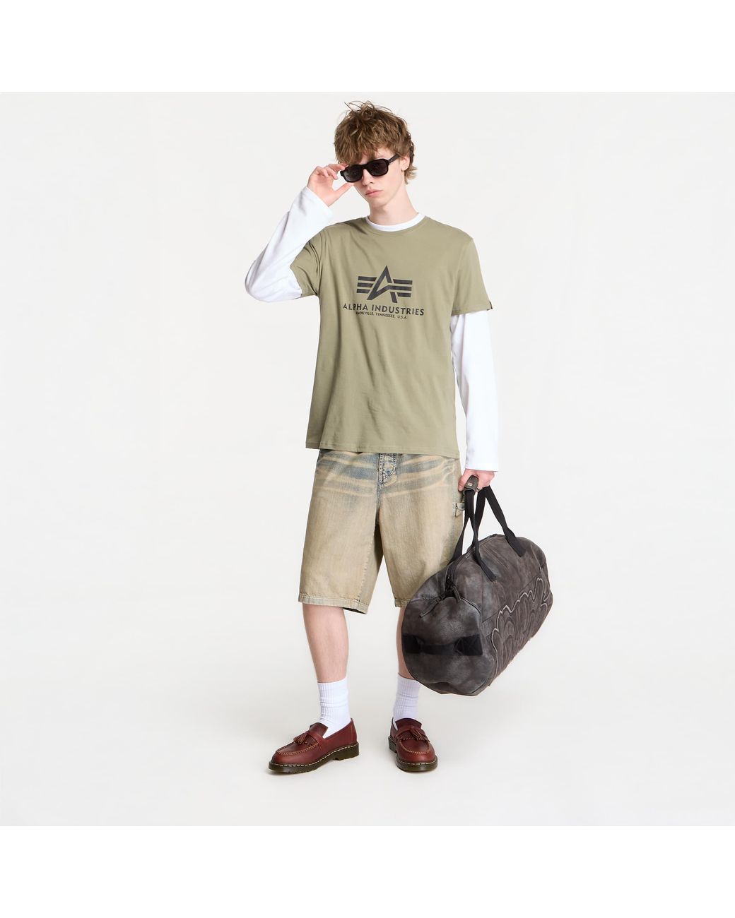 Alpha Industries T-Shirt Basic Tee in Green für Herren