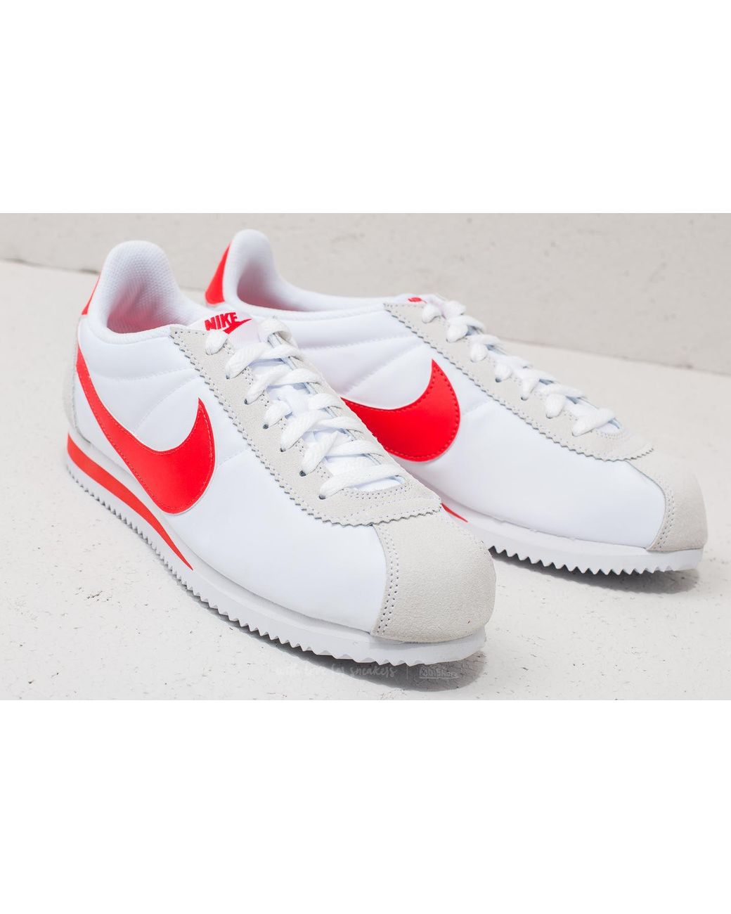 Nike Classic Cortez Nylon White/ Habanero Red for Men | Lyst