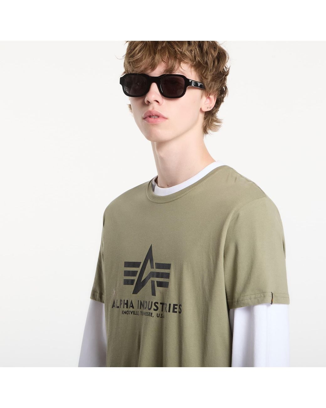 Alpha Industries T-Shirt Basic Tee in Green für Herren