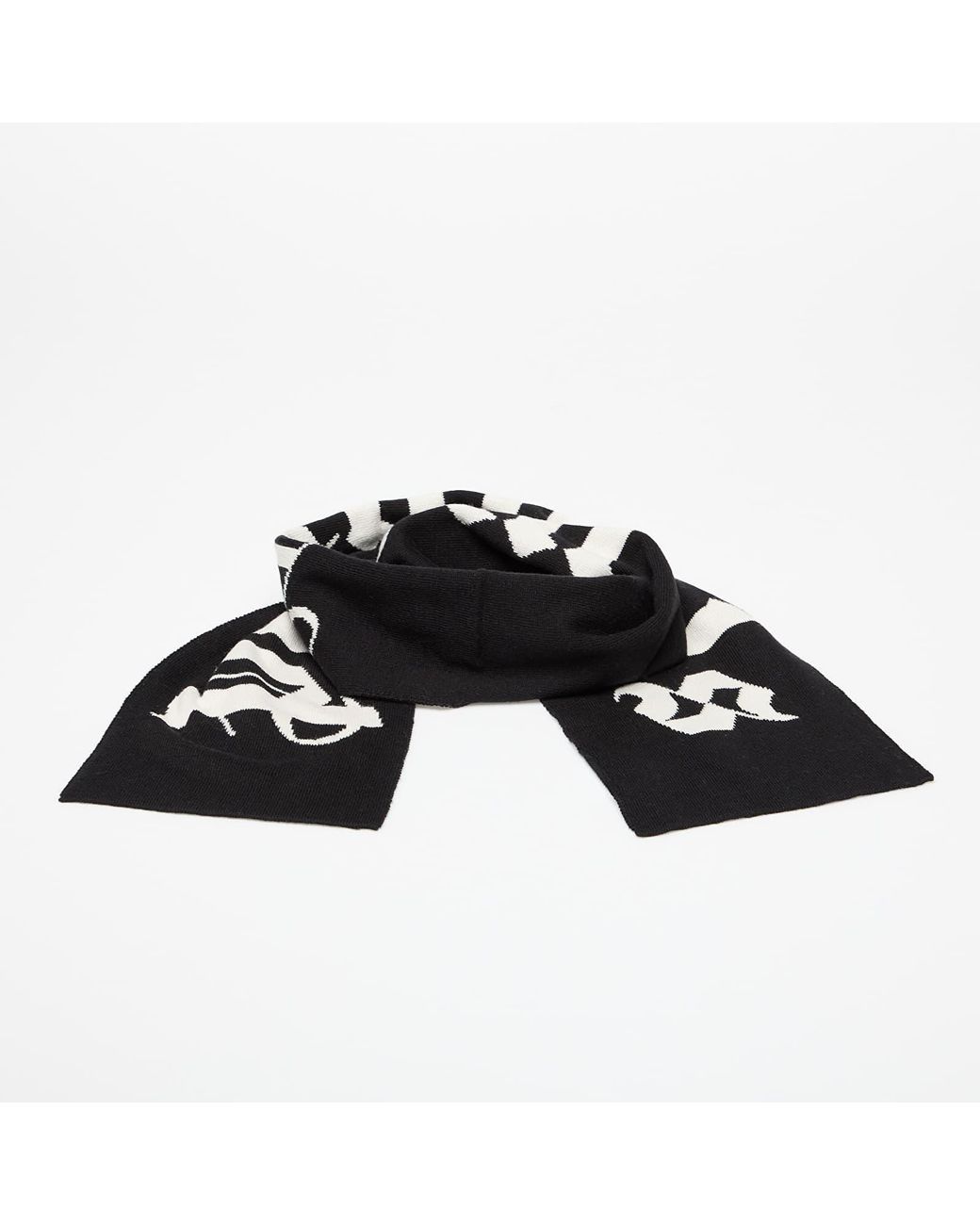 Sciarpa Logo Knit Scarf/ Off di Palm Angels in Black