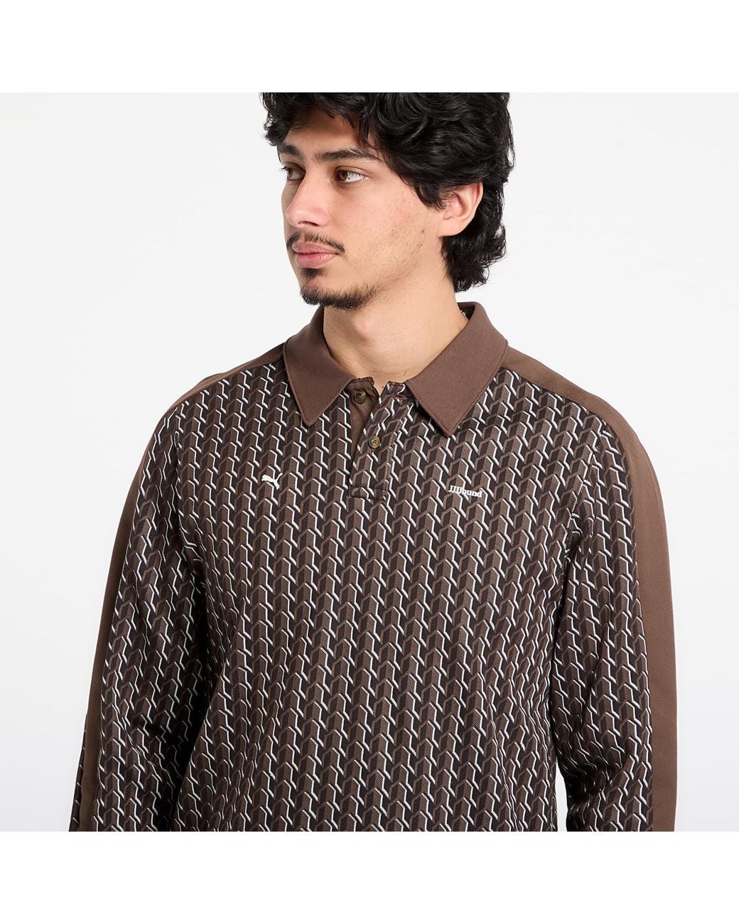 PUMA T-Shirt X Jjjjound T7 Longsleeve Polo in Brown for Men | Lyst