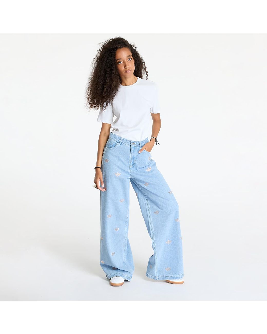 adidas Originals Pants Adidas Denim Pant Rhinestone Clear in adidas Originals Pants Adidas Denim Pant Rhinestone Clear in