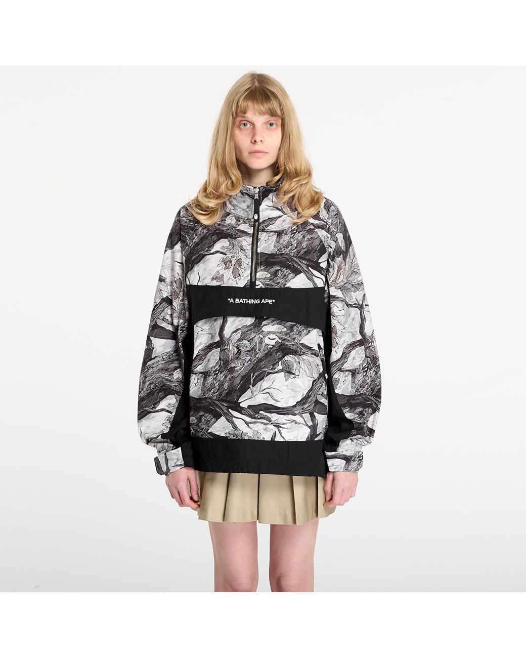 A Bathing Ape Black Jacket Tree Edge Camo Anorak Jacket
