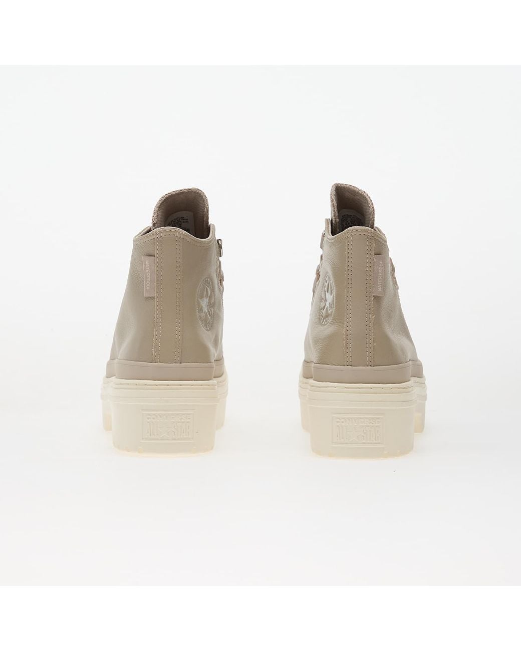 Converse Sneakers Chuck Taylor All Star Lugged Heel Platform Waterproof Leather Hi Papyrus/ Papyrus/ Egret Eur in het Natural