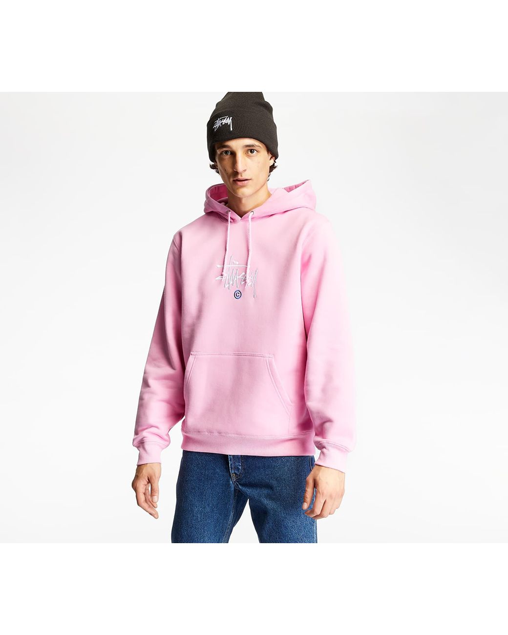 Stussy Copyright App. Hoodie Pink for Men | Lyst