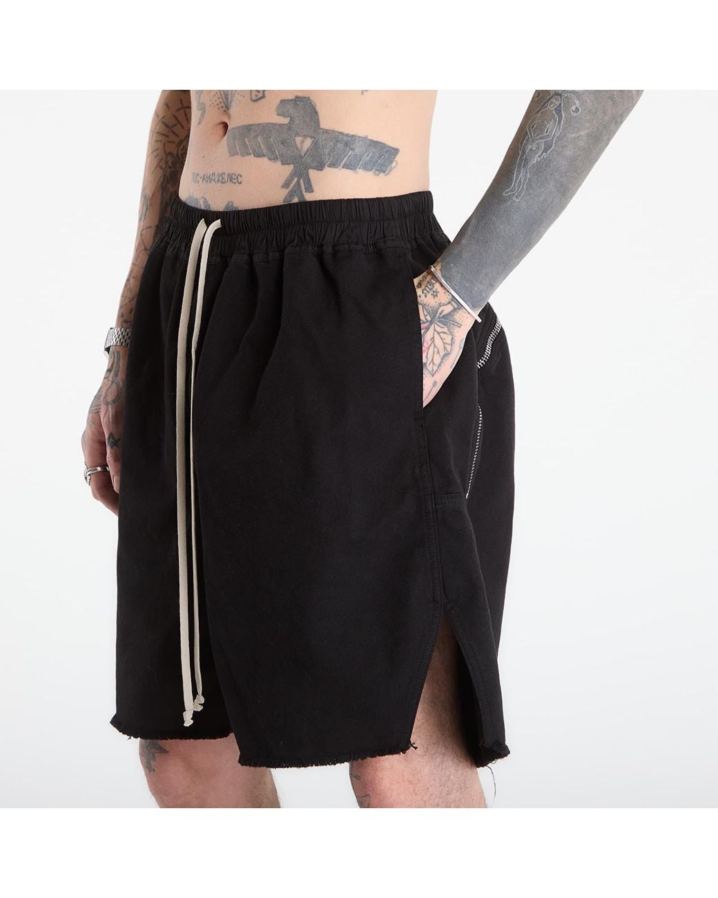 Rick Owens Kurze Hosen Long Boxers Butt Zip Shorts in Black für Herren