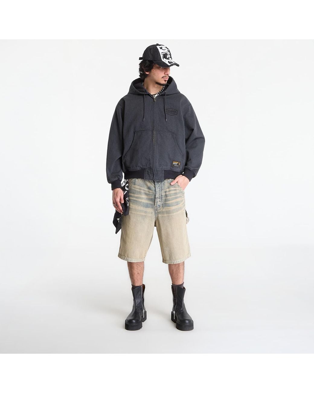 Neighborhood Blue Jacket Zip Hooded Jacket for men