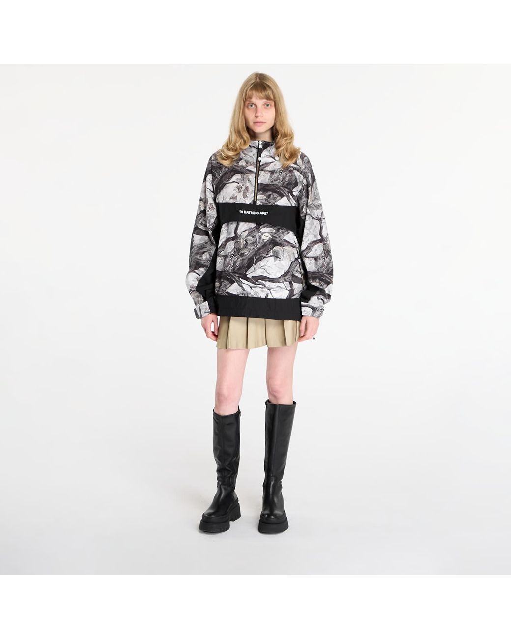 A Bathing Ape Black Jacket Tree Edge Camo Anorak Jacket
