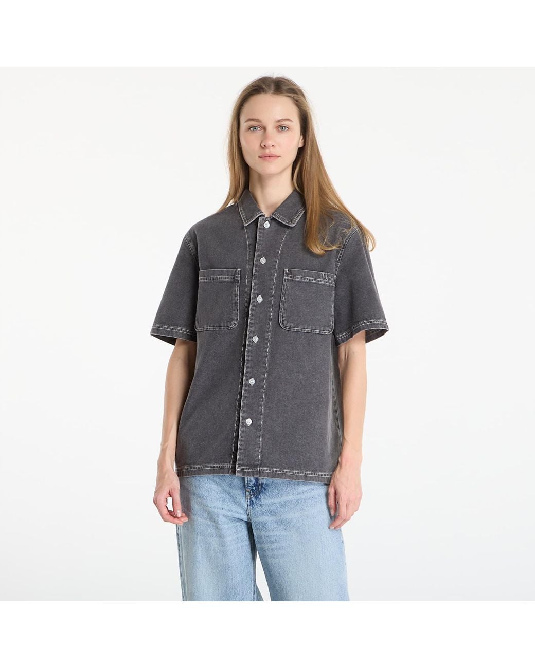 Dime Gray Hemd Stonewash Button Up