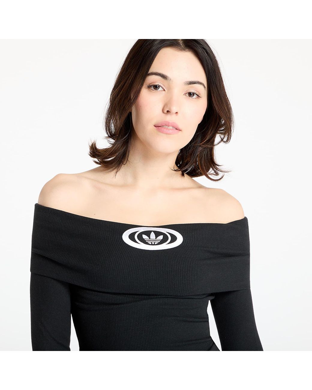 ◆adidas◆ Off shoulder top black KA2690 adidas_Originals_Off_Shoulder_