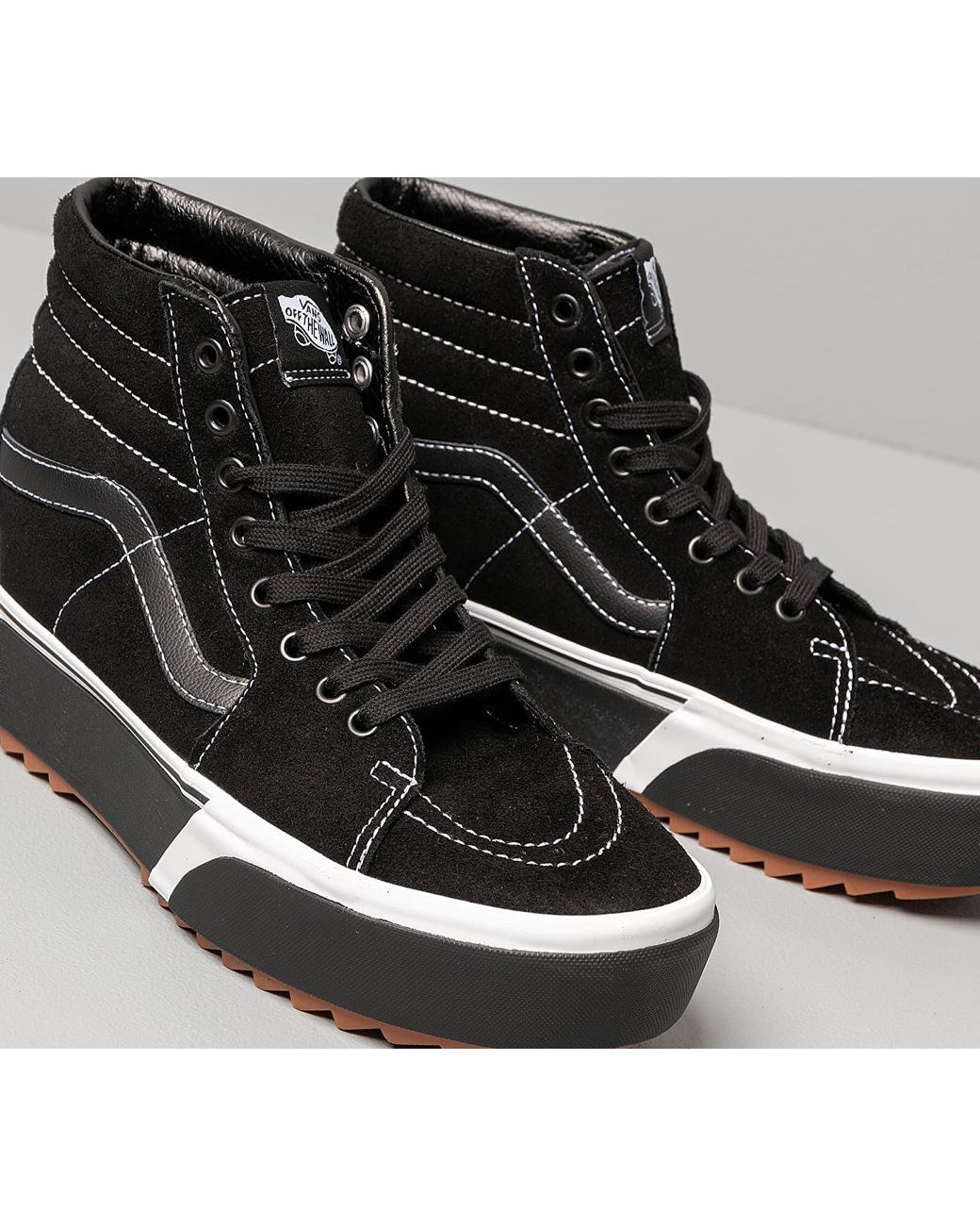 Vans Sk8-hi Stacked (suede) Black/ Gum | Lyst