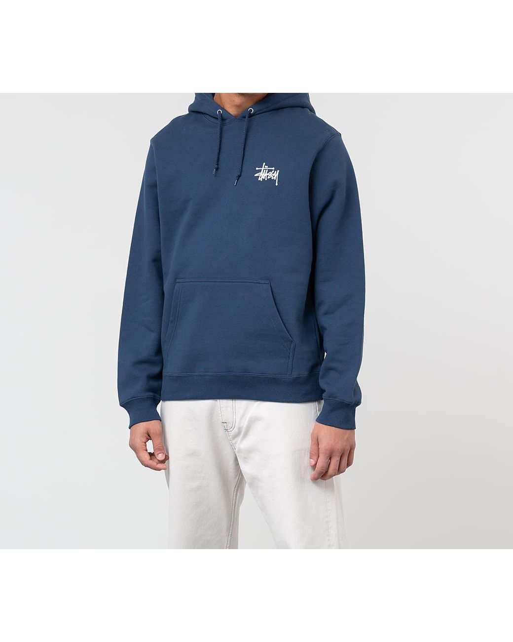 Stussy basic hoodie blue discount