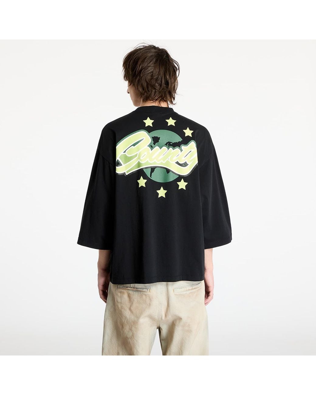 Marcelo Burlon T-Shirt County Globe Loose T-Shirt/ Deep in Black für Herren