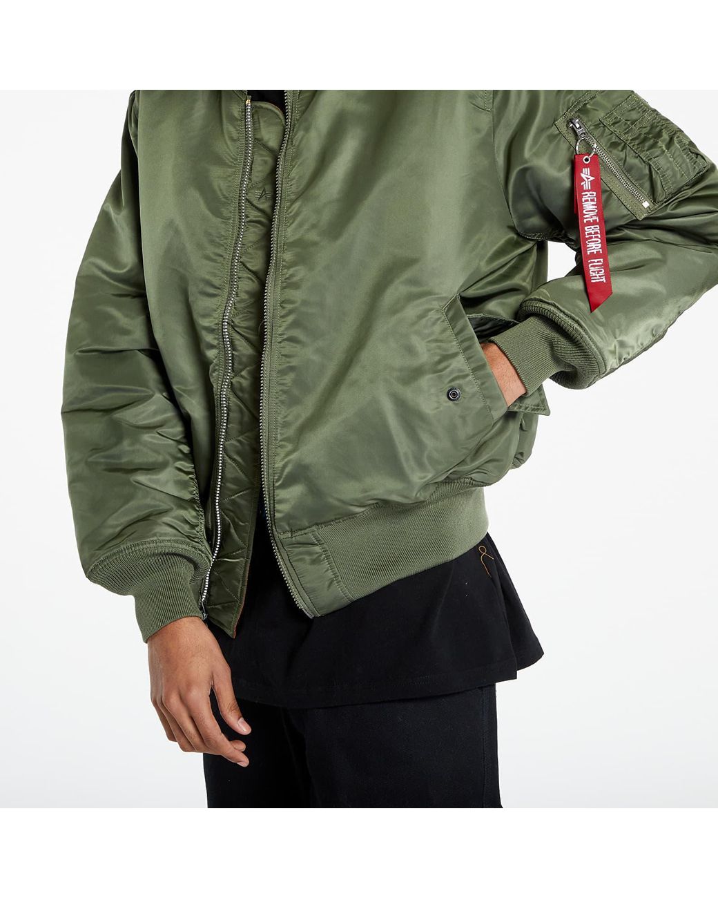 Alpha Industries MA-1 Olive Green Jacket for Men | Lyst