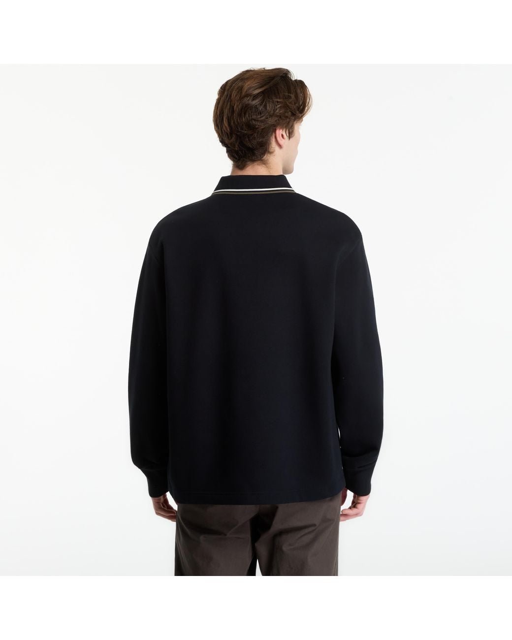 Fred Perry Black Sweatshirt Tipped Collared Sweatshirt for men