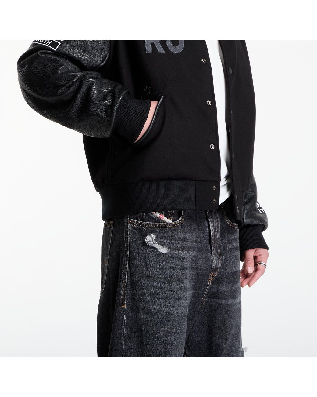 Bomber zero varsity jacket l Pleasures pour homme en coloris Black