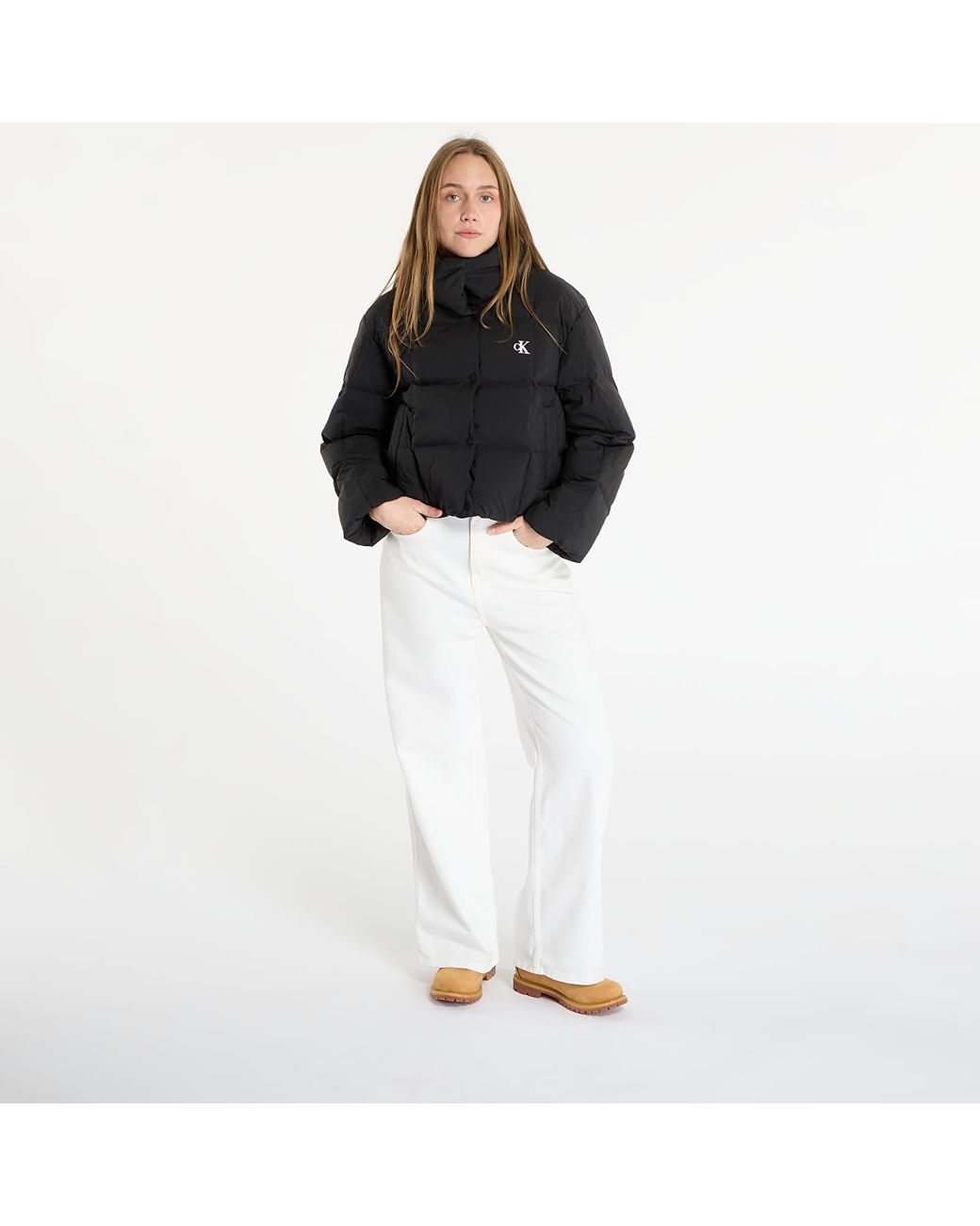 Calvin Klein Black Jacket Jeans Short Down Puffer Jacket