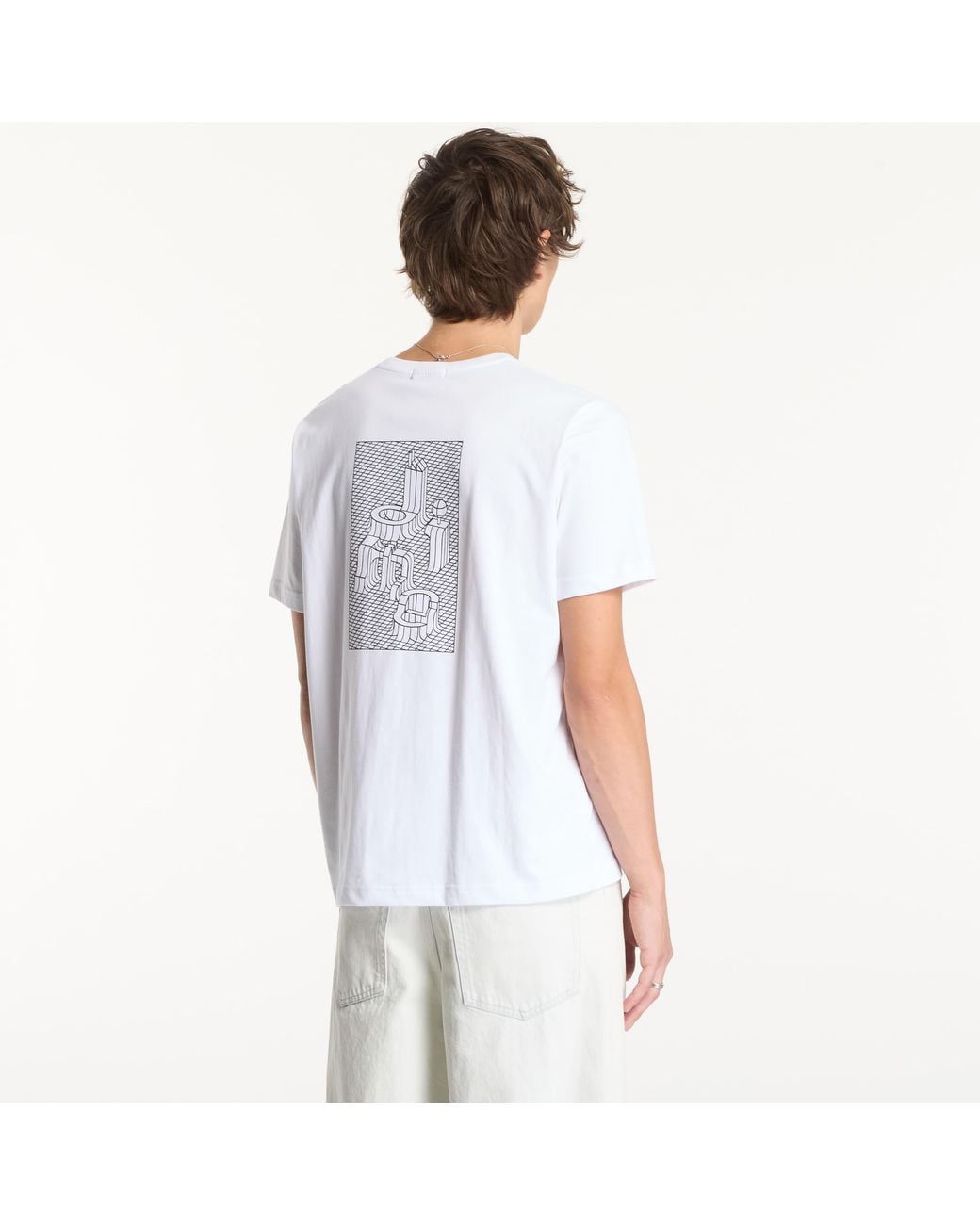 Dime White T-Shirt Grid T-Shirt for men