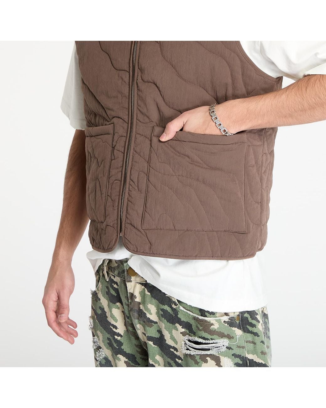 FTSHP Lining Quilted Vest in het Brown