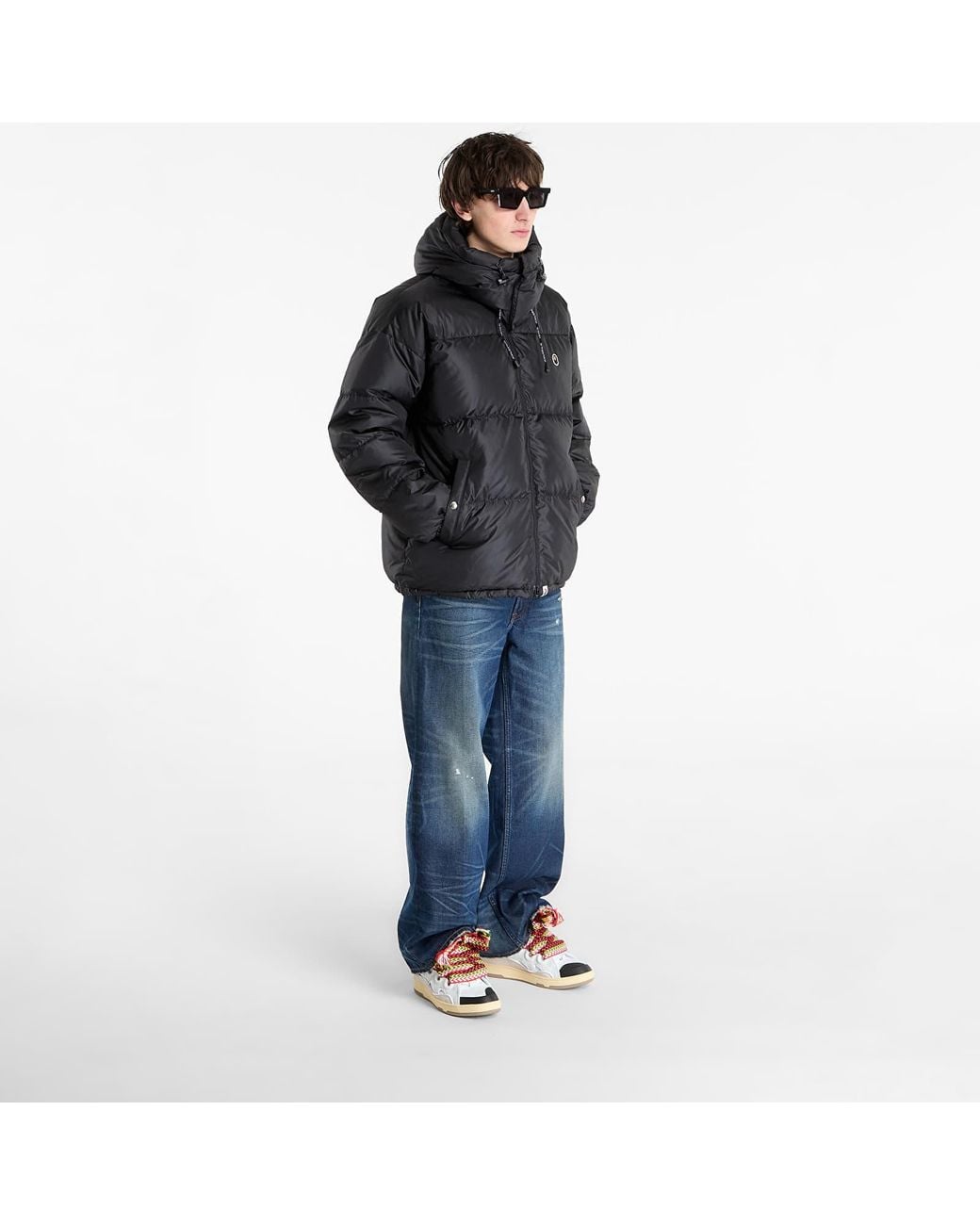 A Bathing Ape Black Jacket One Point Relaxed Fit Down Jacket M for men