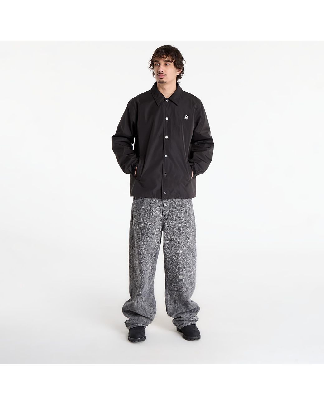 Daily Paper Black Jacket Alias Dias Coach Jacket for men