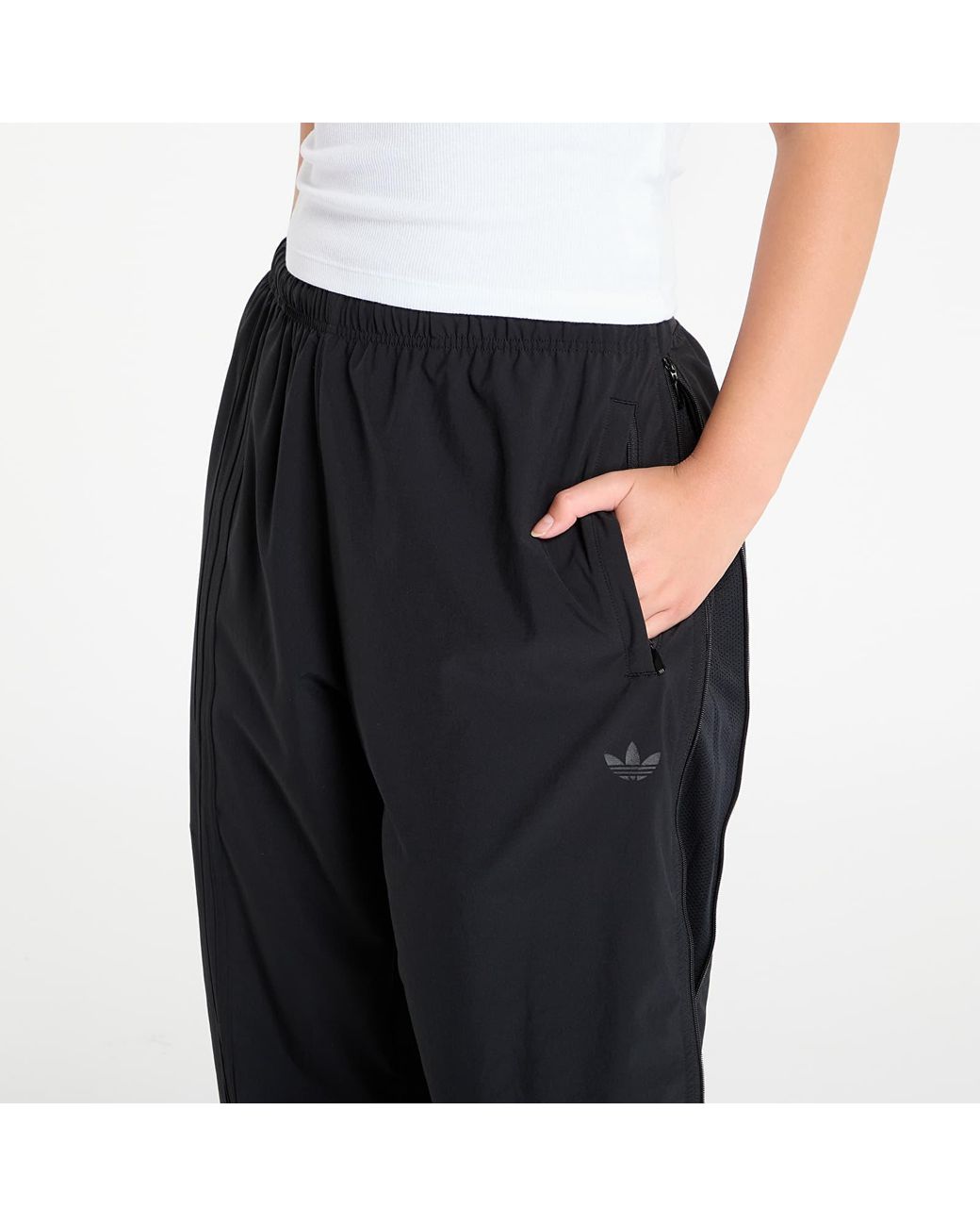 adidas Originals Pants Adidas Side Mesh Zip Pants in Black | Lyst