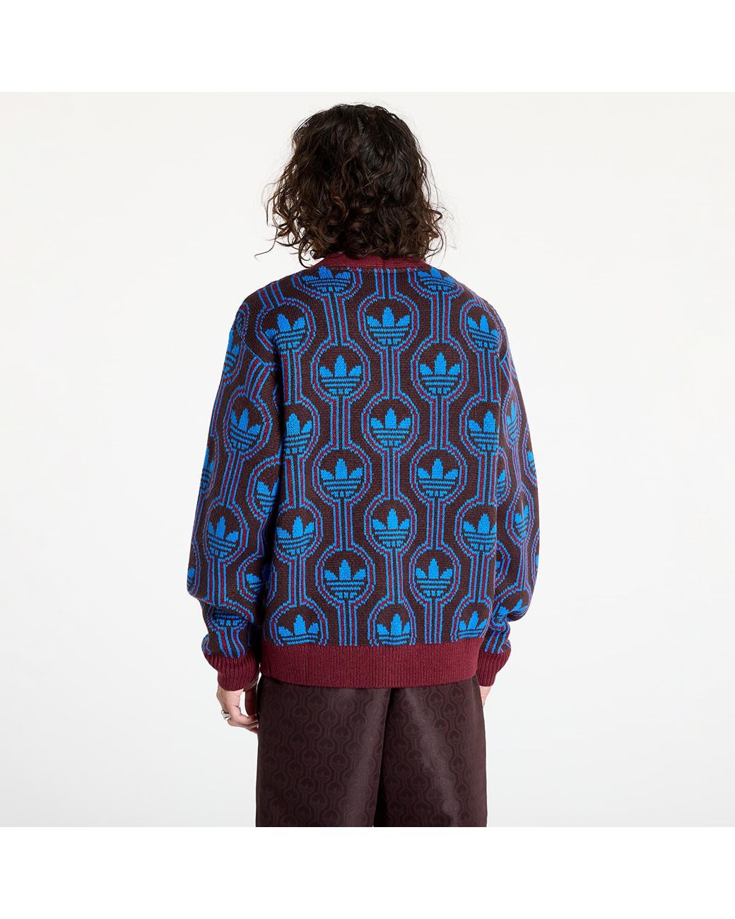 adidas Originals Knit Cardigan Sweater in Blue for Men | Lyst