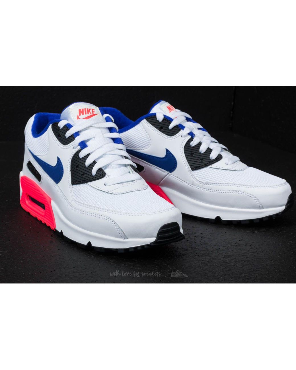 Nike Leather Air Max 90 Essential White/ Ultramarine/ Solar Red for Men |  Lyst