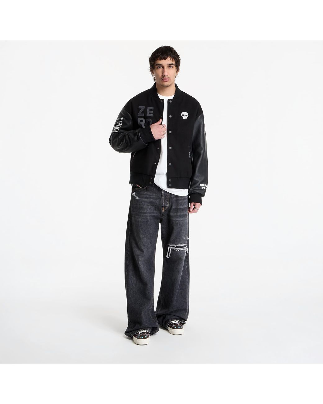 Bomber zero varsity jacket l Pleasures pour homme en coloris Black