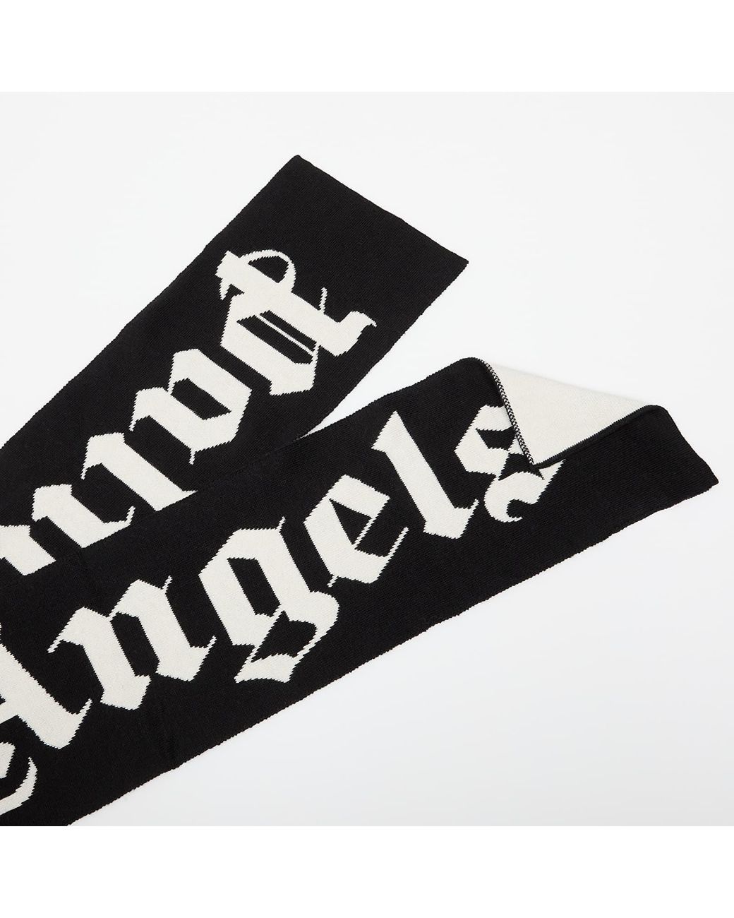 Sciarpa Logo Knit Scarf/ Off di Palm Angels in Black