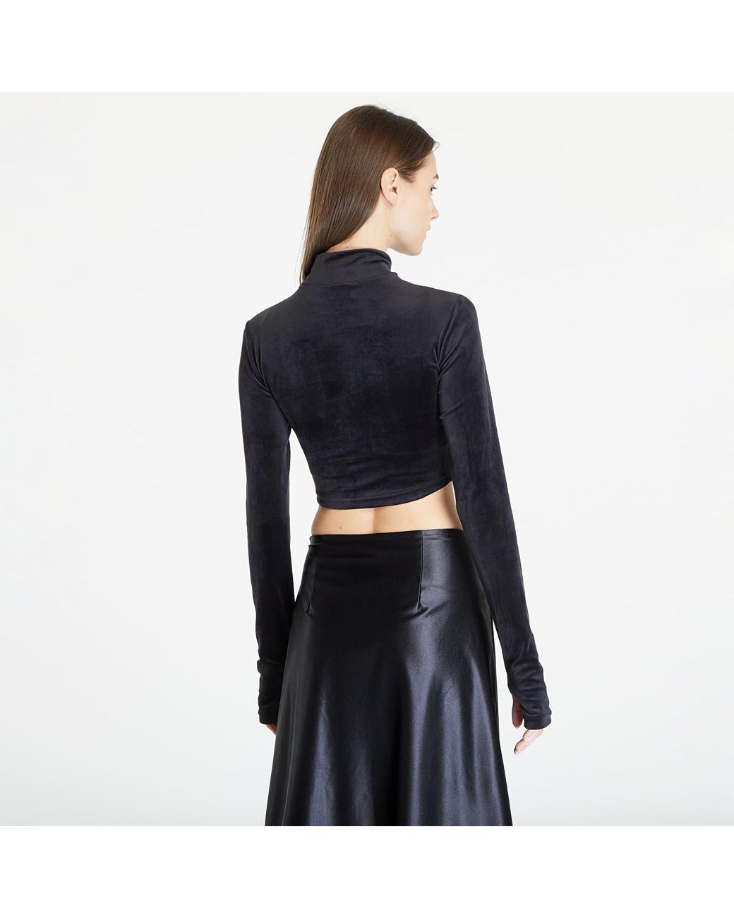 adidas Originals Adidas Velvet Crop Top in Black Lyst