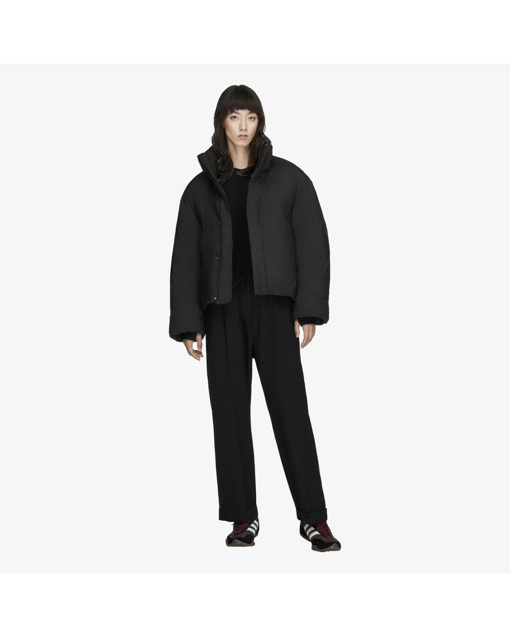 Y-3 Jas Hooded Puffer Jacket in het Black