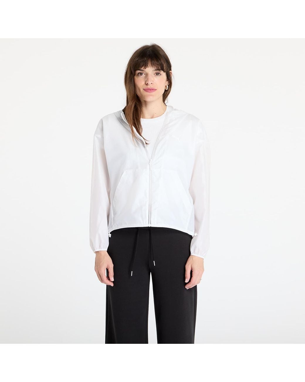 PUMA White Jacket Wardrobe Essentials Oversized Uv Wind Jacket