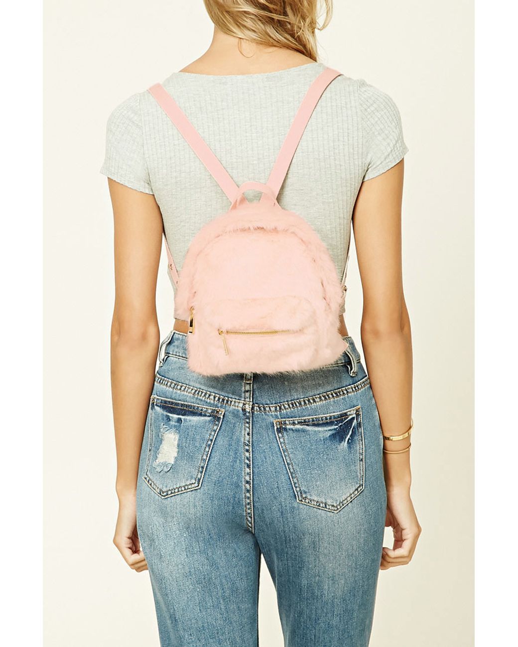 Forever 21 Faux Fur Mini Backpack | Lyst
