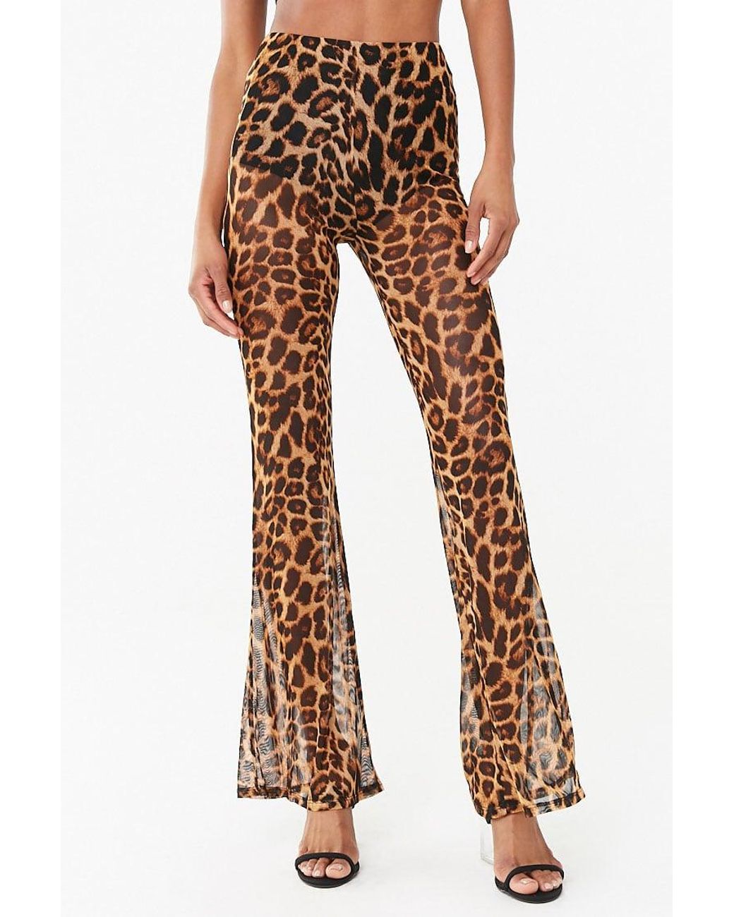 Forever 21 Synthetic Sheer Mesh Leopard 
