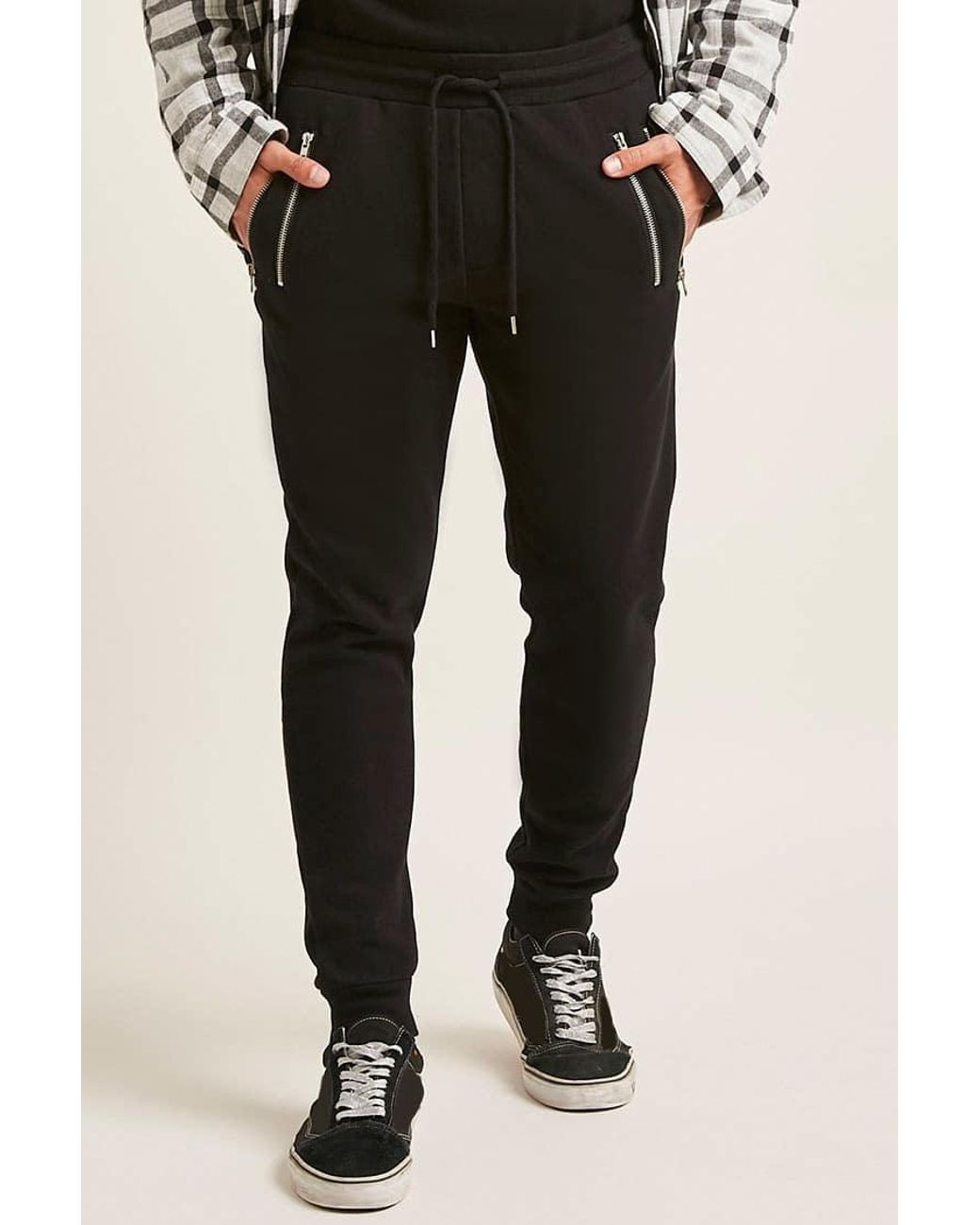 Forever 21 Fleece Zip-pocket Joggers in 