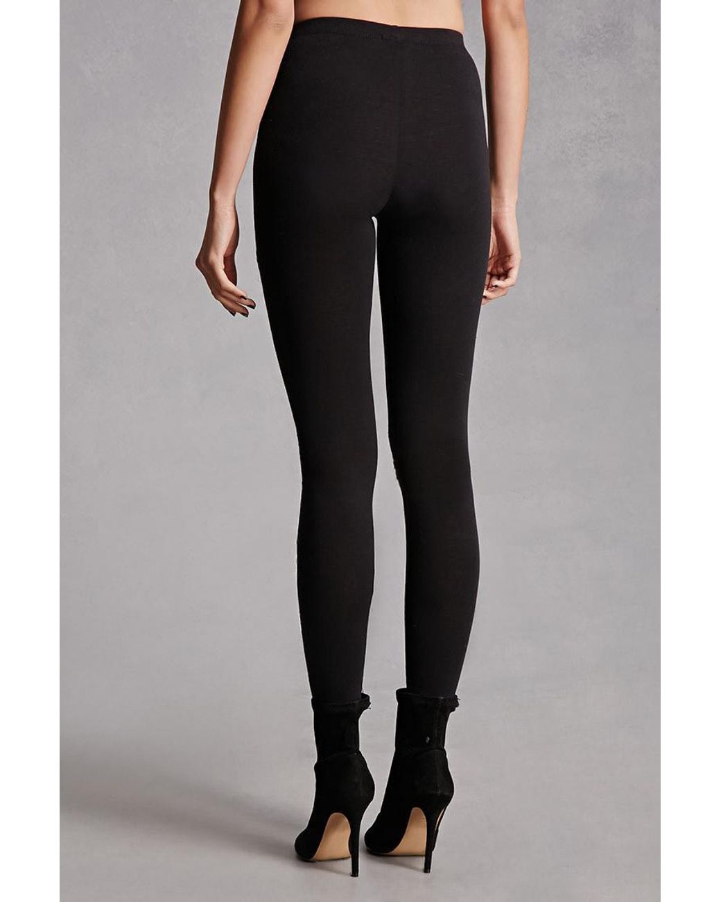 Forever 21 Cotton Ripped Leggings in 