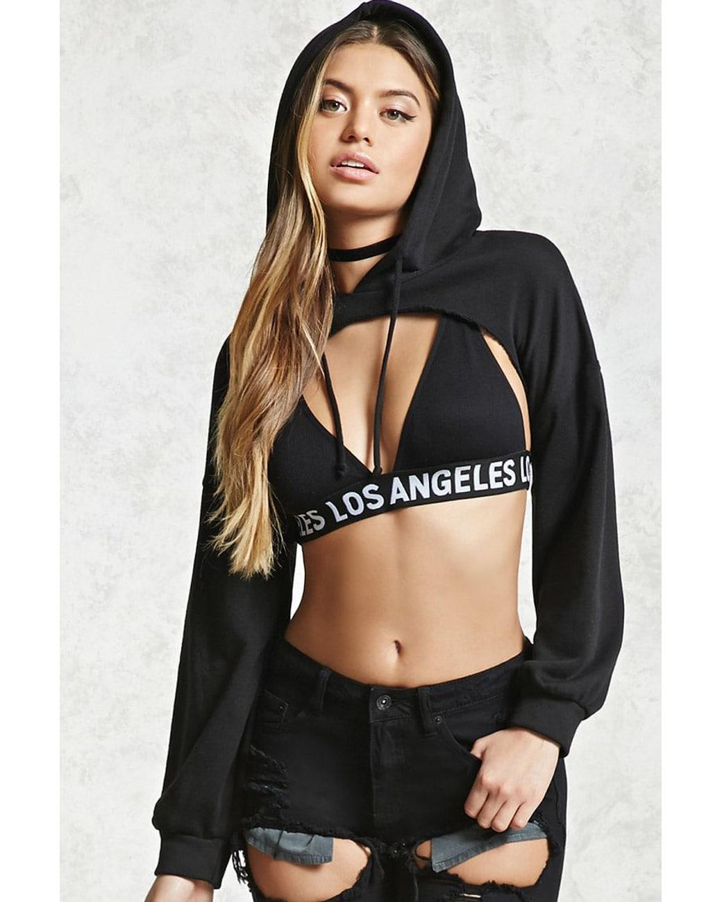 Raw-cut Super Cropped Hoodie 