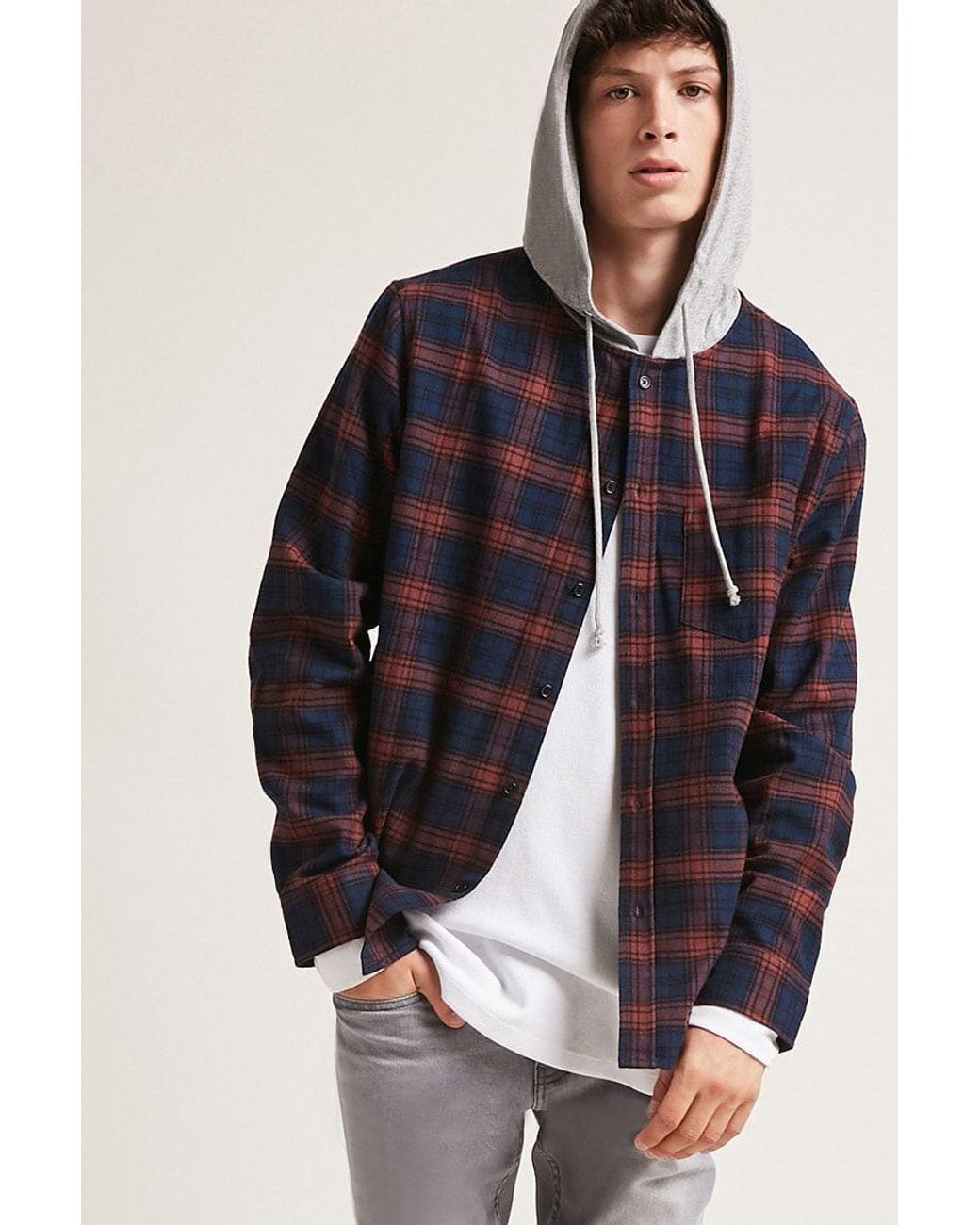 flannel hoodie outfits men