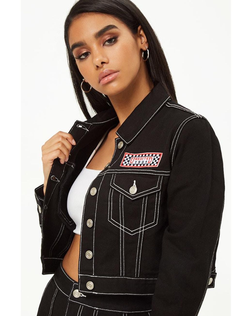 forever 21 cropped denim jacket