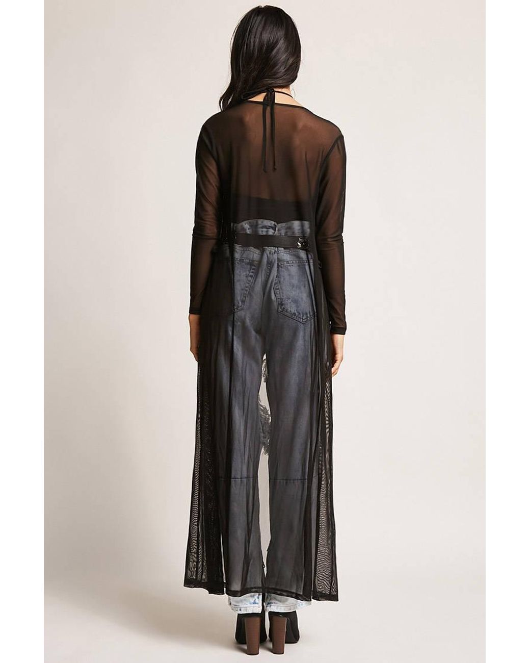 Sheer Mesh Duster Cardigan 