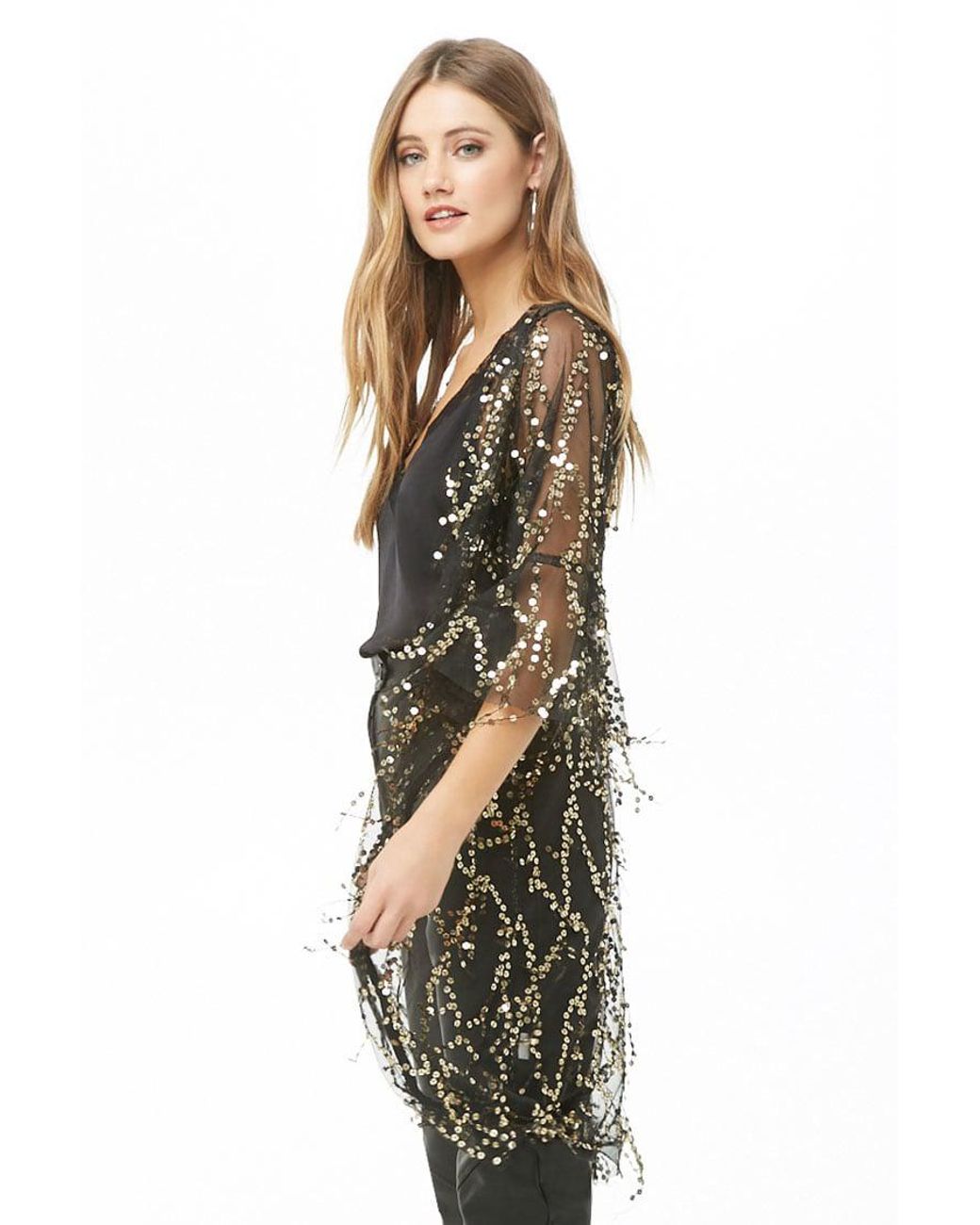 Forever 21 Sheer Sequin Cardigan in 