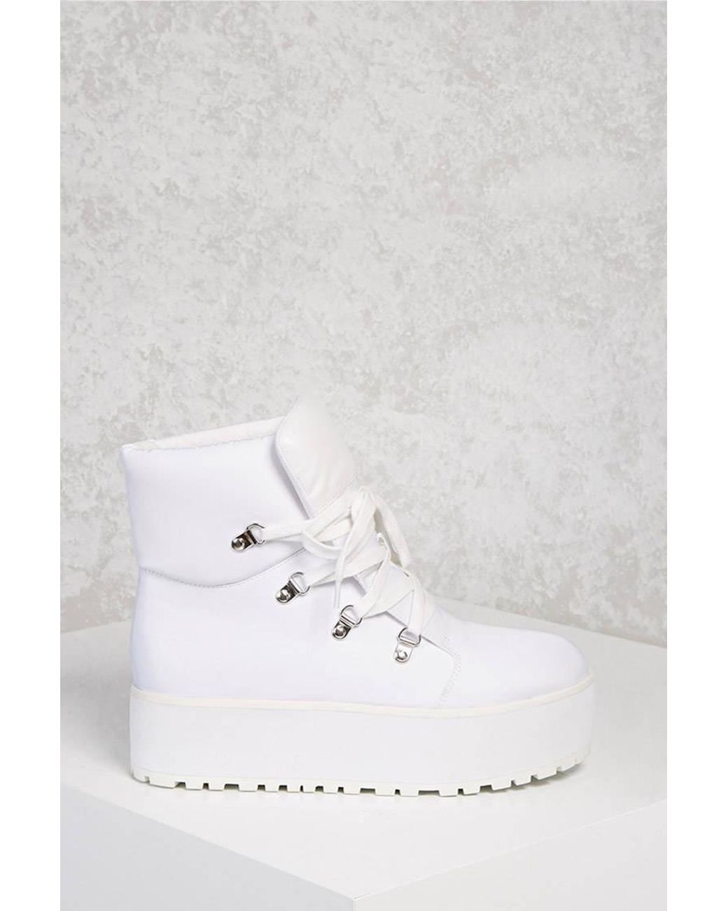 forever 21 white platform sneakers
