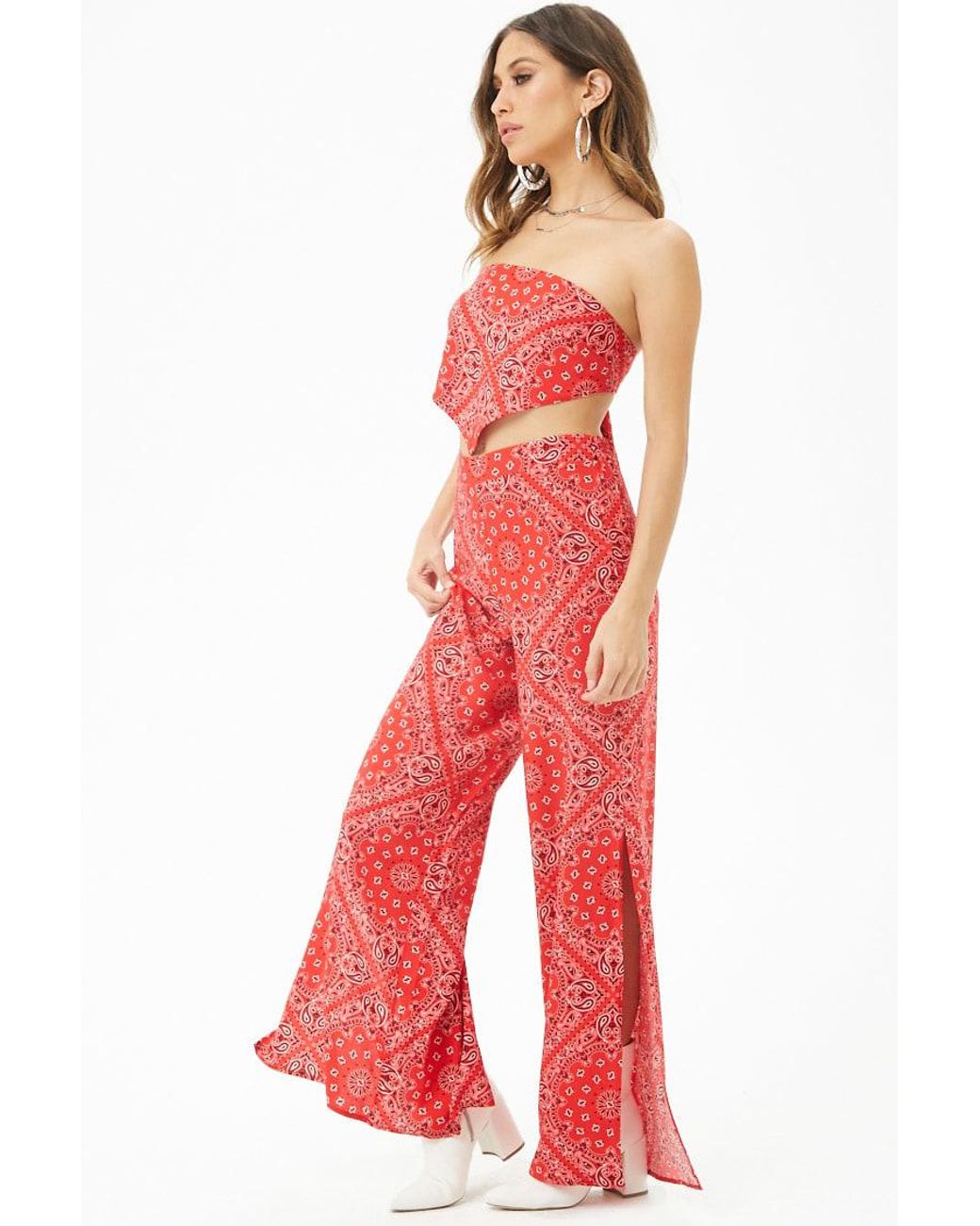 Forever 21 Bandana Print Wide-leg Pants 