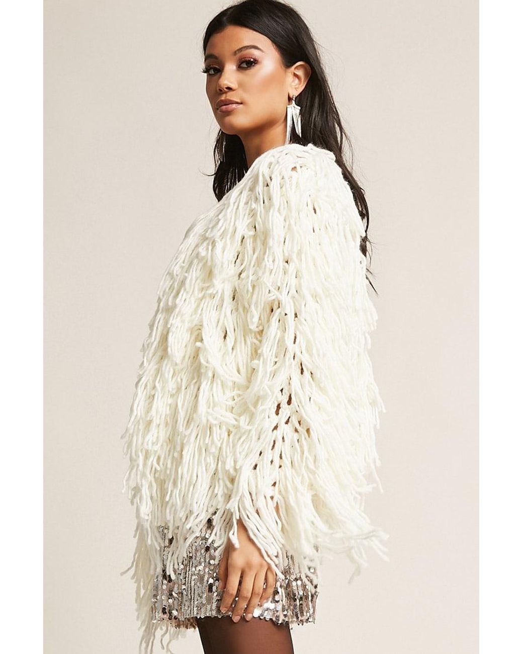 Synthetic Shaggy Fringe Jacket 