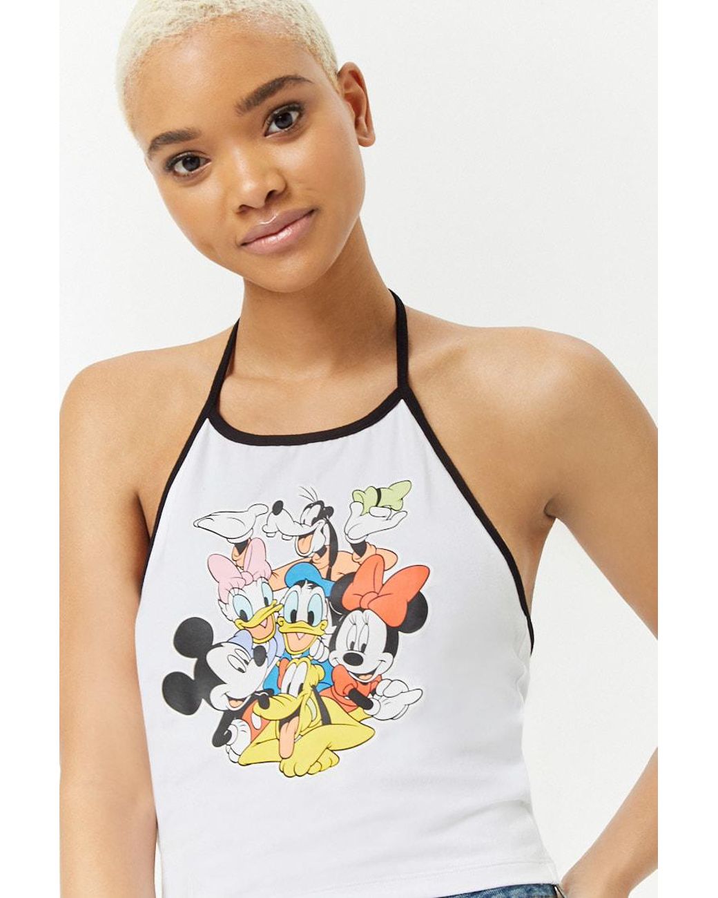 Forever 21 Cotton Disney Halter Crop 