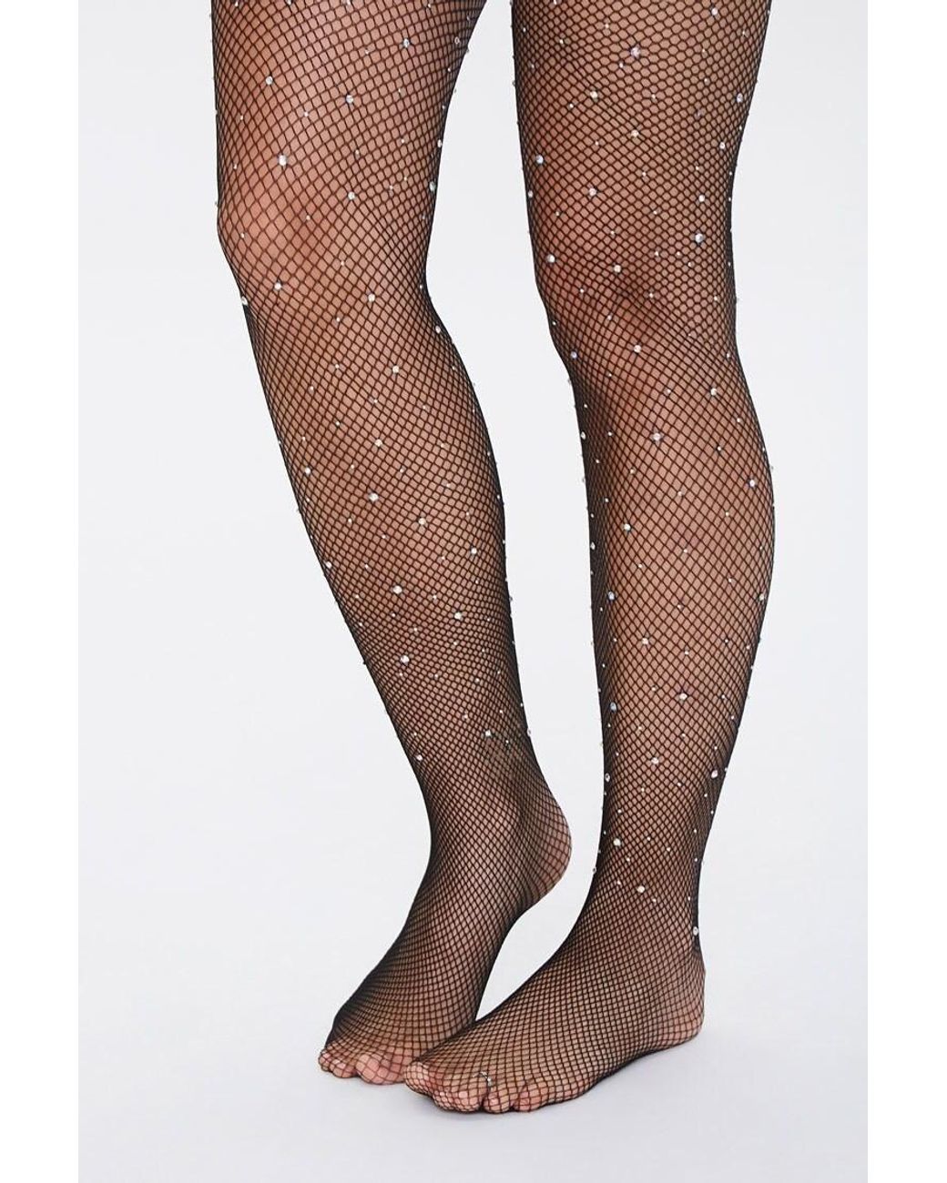 Forever 21 Synthetic Rhinestone Tights in Black Lyst