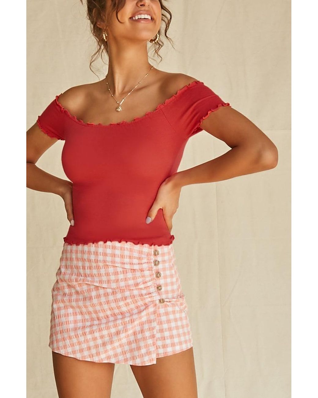 forever 21 red off the shoulder top