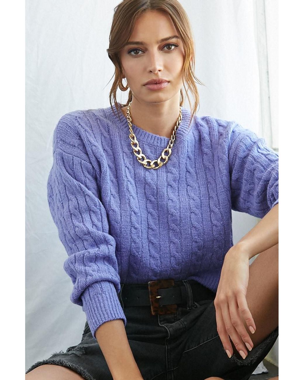 Forever 21 Synthetic Cable Knit Sweater 