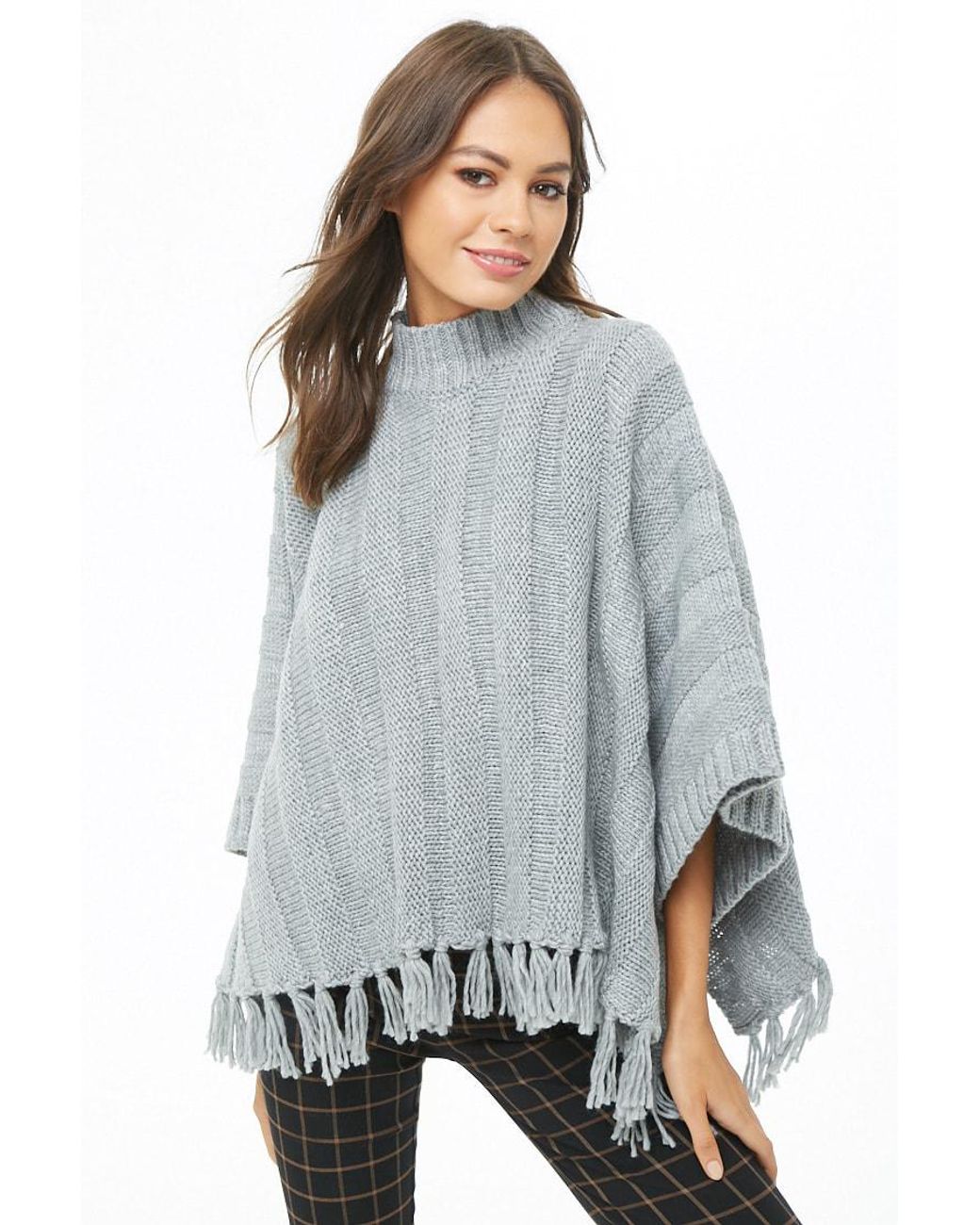 Forever 21 Women\u0027s Fringe,trim Mock Neck Sweater Dress in